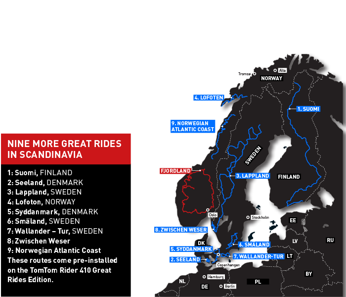 Motorcycle routes in Scandinavia